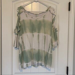 Entro Tie Dye Cold Shoulder Top Size Large